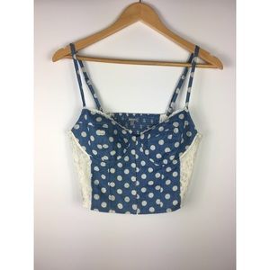 Polka Dot Corset Style Crop